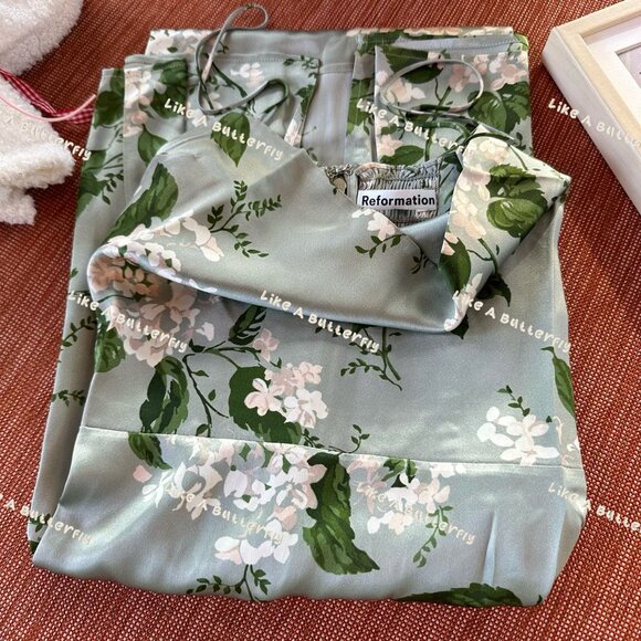 Reformation Frankie Silk Dress - Tea Garden - Picture 12 of 16